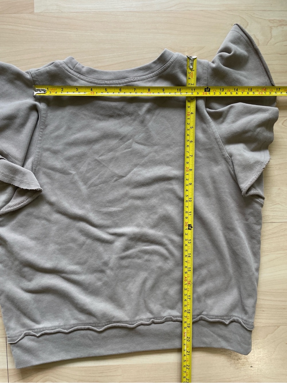 Taupe Ruffle Sleeve Pullover - Picture 5 of 5